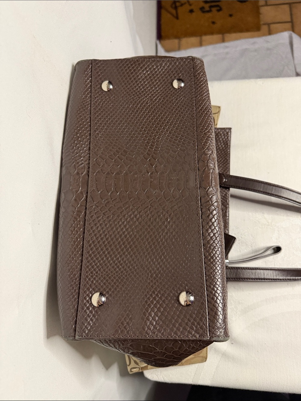 Coach Charlie Signature Python Tote - Picture 7 of 7